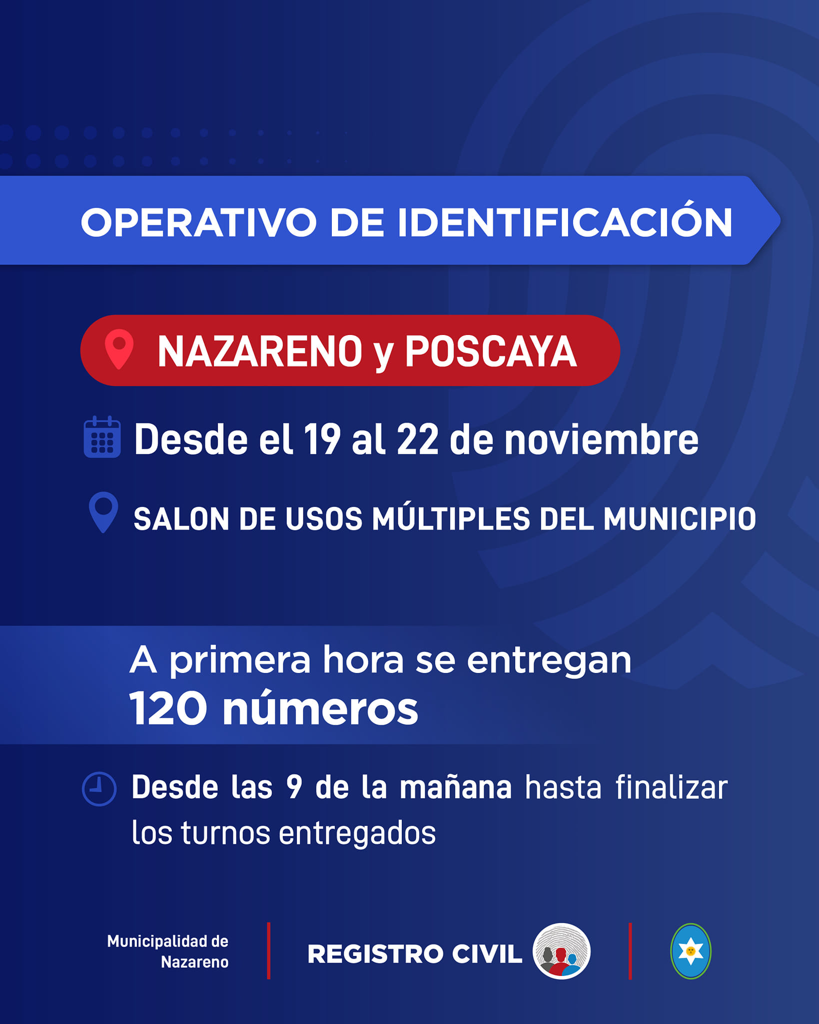 registro civil nazareno y poscaya